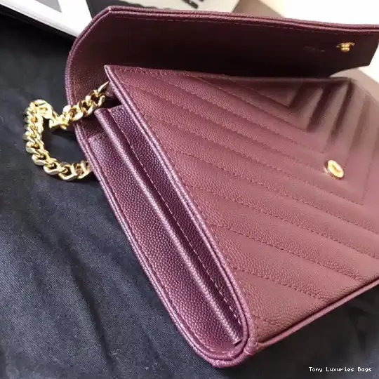 Tony Luxuries MATELASSÉ YSL CHAIN CASSANDRE WALLET 0701